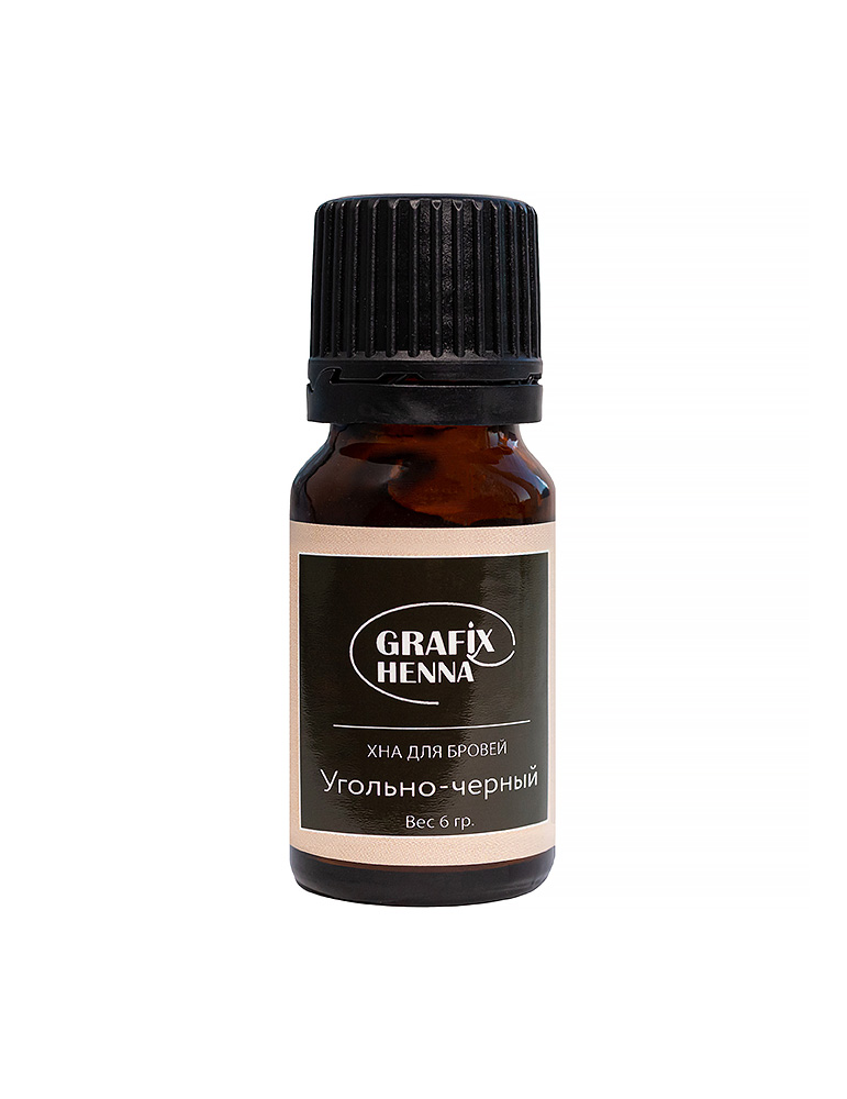 Суперстойкая хна для окрашивания бровей Grafix Henna -Угольно черный, 6 гр